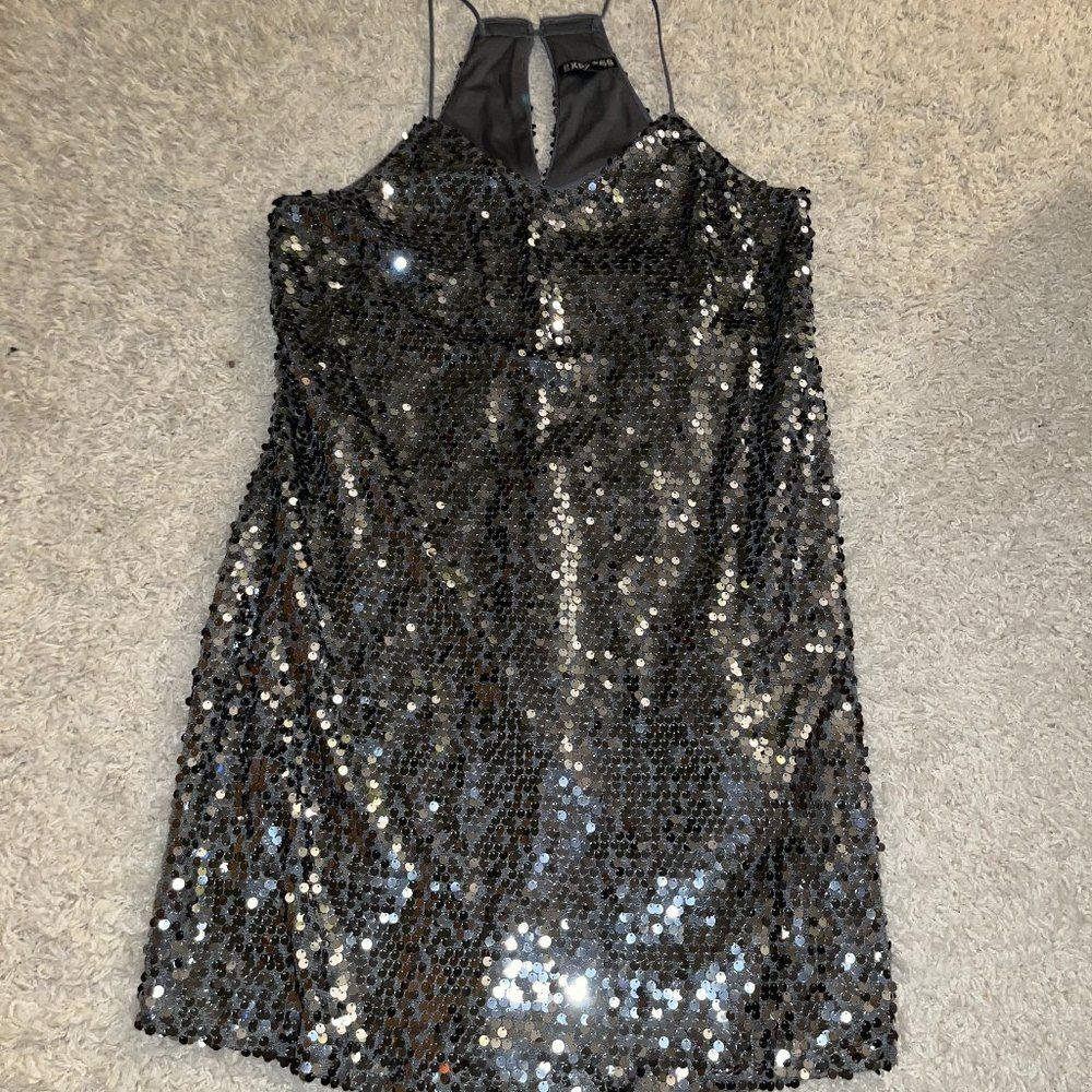 Express silver sequin dress small New Years
